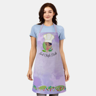 Girl chefs rule African American woman kitchen Apron