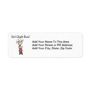 Girl Chefs Rule Return Address Label