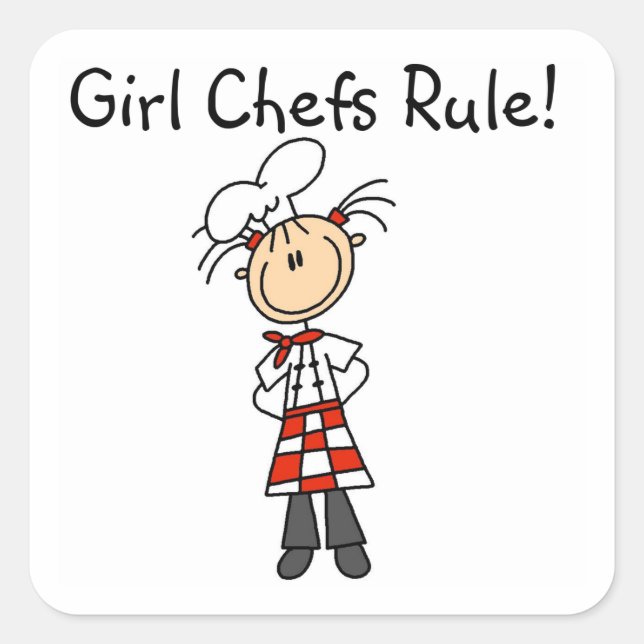 Girl Chefs Rule Square Sticker (Front)