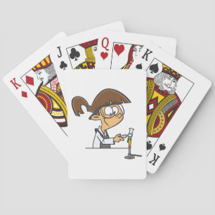 Girl Chemist Conducting Science Experiment Playing Cards
