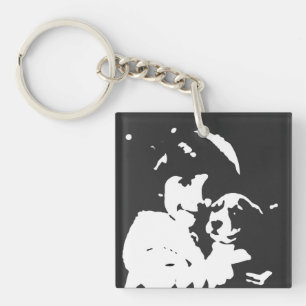 Girl, Child, Animal Key Ring