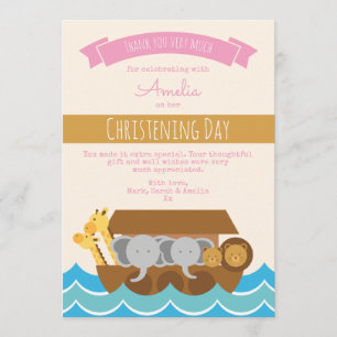 Girl Christening/Baptism Thank You Card