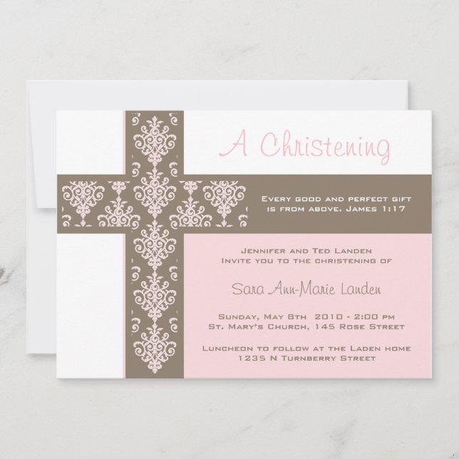 Girl Christening  Invitation (Front)