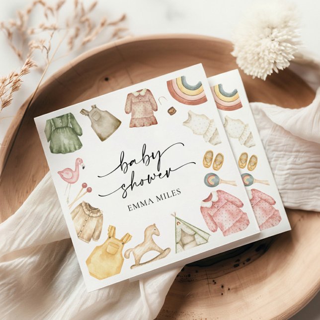 Girl Clothes Baby Shower Napkins (Creator Uploaded)