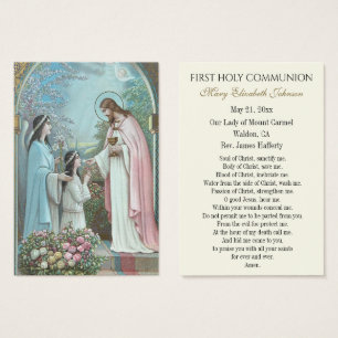 Girl Communion Catholic Remembrance Holy Card