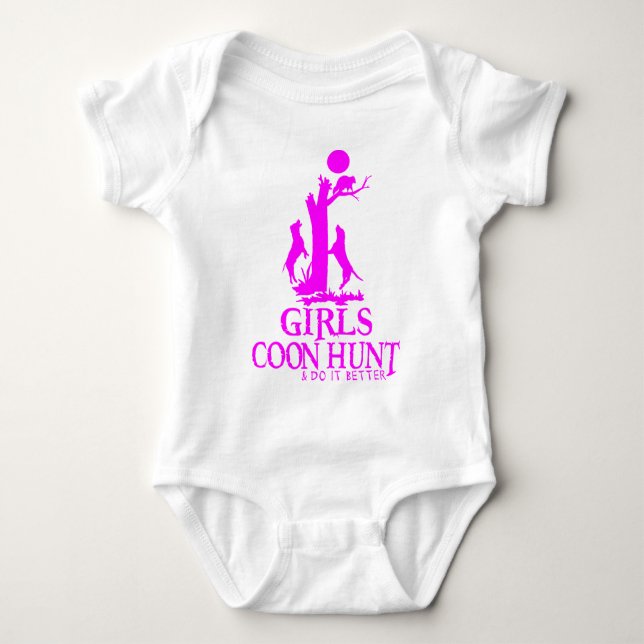GIRL COON HUNTING BABY BODYSUIT (Front)