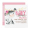 Girl Cow Baby Shower invitation, Pink Farm