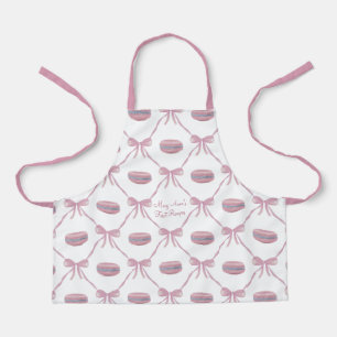 Girl Custom Pink Macarons Frilly Coquette Bow Apron