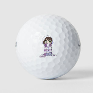 Girl Cute Cold Winter Anime Scarf Golf Balls