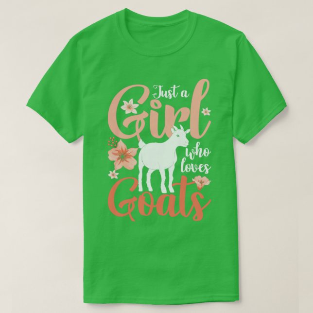 Girl Cute Farm Animal Goat T-Shirt (Design Front)