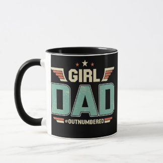 Girl Dad Dad Of Girls Outnumbered Funny Girldad  Mug