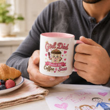 Girl Dad Fuelled By Coffee And Sass Pink Mug
