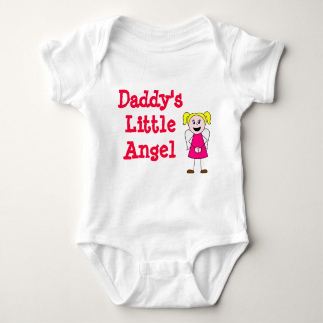 girl, Daddy's Little Angel Baby Bodysuit (Front)