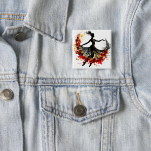 girl dance flowers impulse inspiration spring natu 15 cm square badge