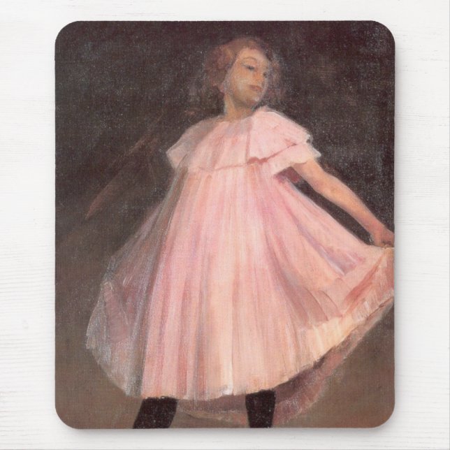 Girl Dancer in a Pink Dress Mouse Pad (Front)