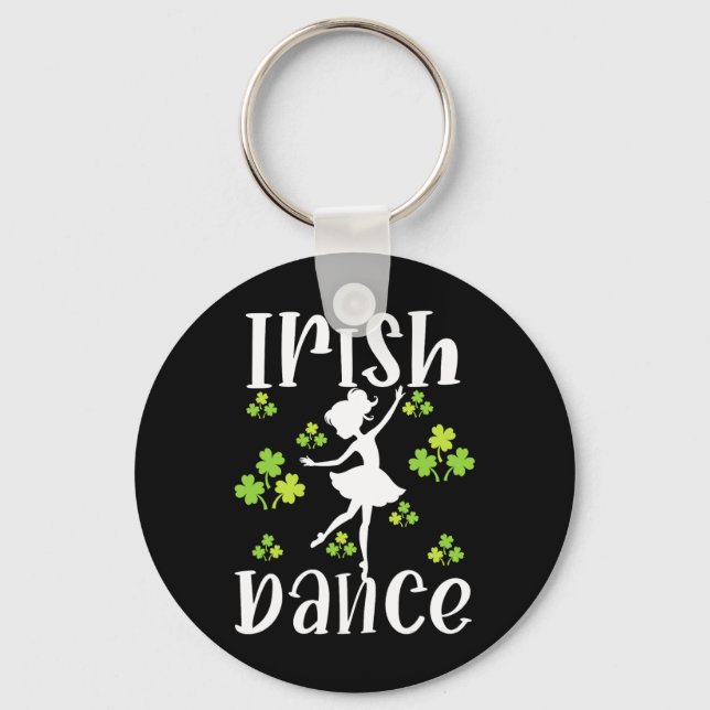 Girl Dancing Dancer Irish Dance St Patrick's Day  Key Ring (Front)