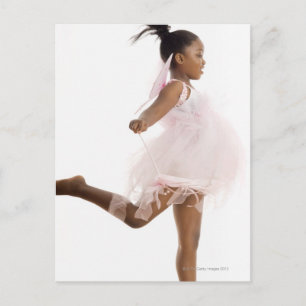 Girl dancing in fairy costume postcard