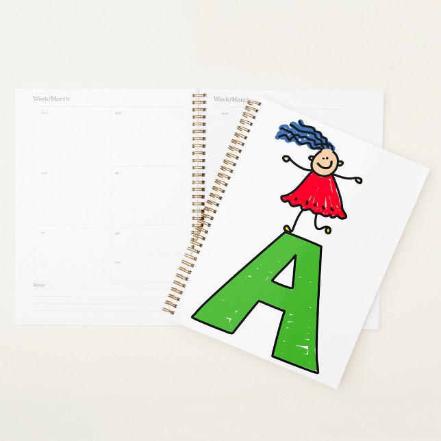 Girl Dancing on Green Letter A Fun Alphabet  Planner (Creator Uploaded)