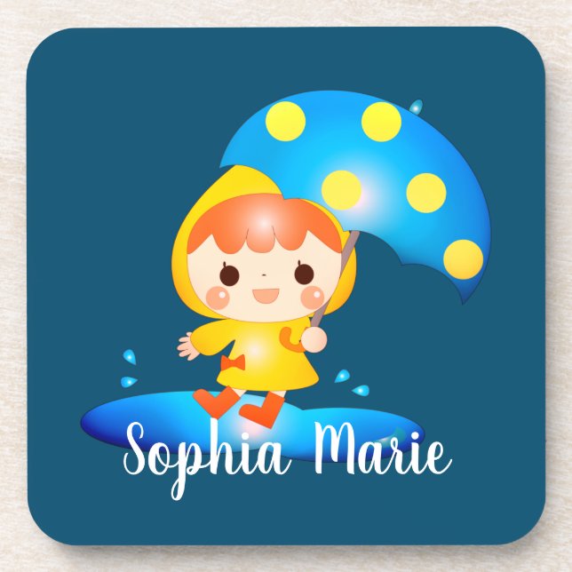 Girl Dancing Under the Rain Coaster (Front)