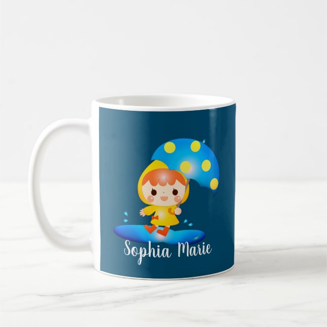 Girl Dancing Under the Rain Coffee Mug (Left)