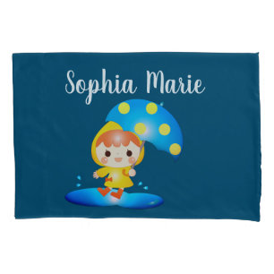 Girl Dancing Under the Rain Pillowcase