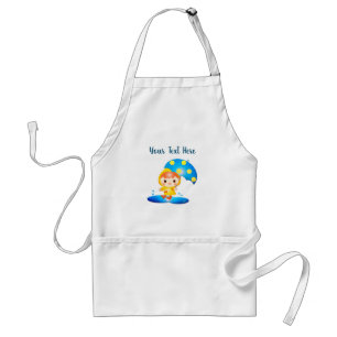 Girl Dancing Under the Rain Standard Apron