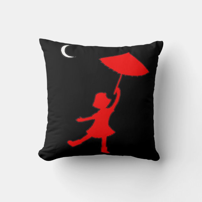 Girl dancing with her umbrella cushion (Front)