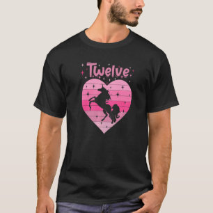 Girl daughter unicorn heart princess 12th birthday T-Shirt