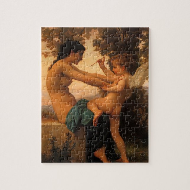 Girl Defending Herself Against Cupid by Bouguereau Jigsaw Puzzle (Vertical)