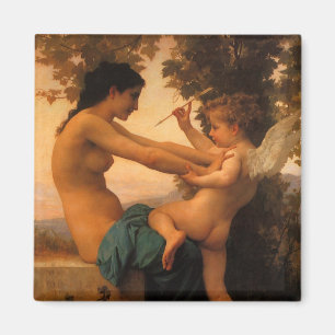 Girl Defending Herself Against Cupid by Bouguereau Magnet