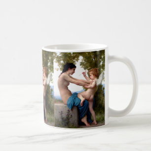 Girl Defending Herself Against Eros Cupid Painting Coffee Mug
