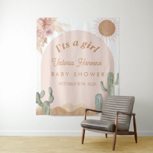 Girl Desert Baby Shower Southwesth banner Tapestry