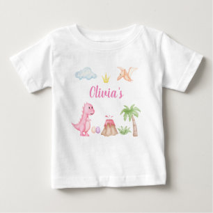 Girl Dinosaur Birthday Baby T-Shirt