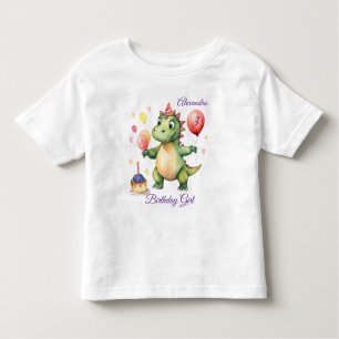 Girl Dinosaur Birthday Toddler T-Shirt