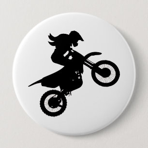 Girl Dirt Bike 10 Cm Round Badge