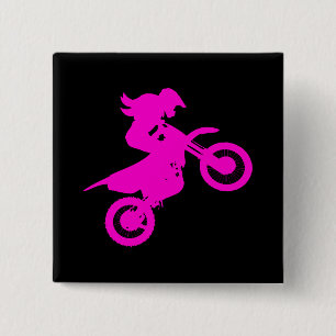 Girl Dirt Bike 15 Cm Square Badge