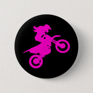 Girl Dirt Bike 6 Cm Round Badge