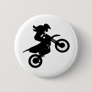Girl Dirt Bike   6 Cm Round Badge