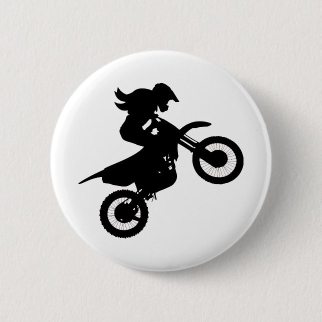Girl Dirt Bike   6 Cm Round Badge (Front)