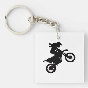 Girl Dirt Bike   Key Ring