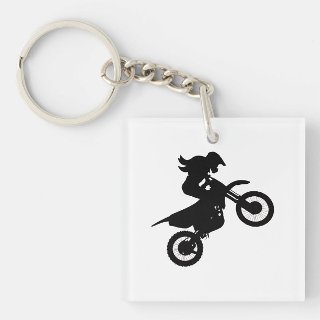 Girl Dirt Bike   Key Ring (Front)