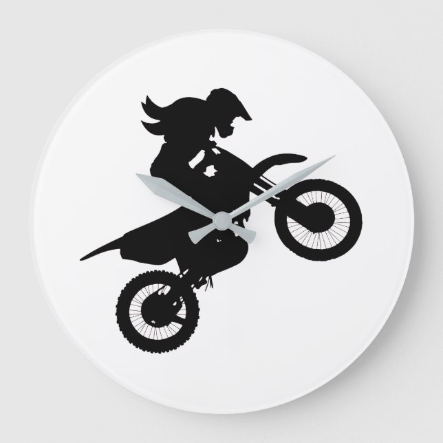 Girl Dirt Bike   Large Clock (Front)