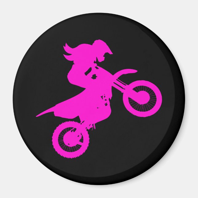 Girl Dirt Bike Magnet (Front)