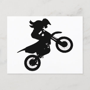 Girl Dirt Bike   Postcard