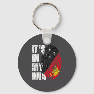 Girl Dna Papua Guinea Flag Gift Key Ring
