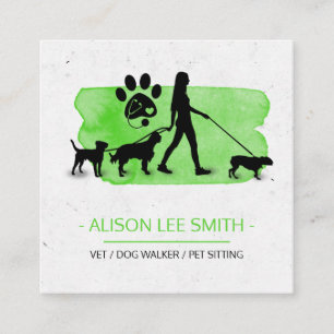 Girl Dog walker / Pet Care Sitting Business Card