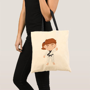 Girl Doing Karate Tote Bag