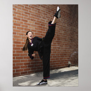 Girl doing martial arts 3 poster