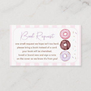 Girl Doughnut Baby Shower Book Request Enclosure Card