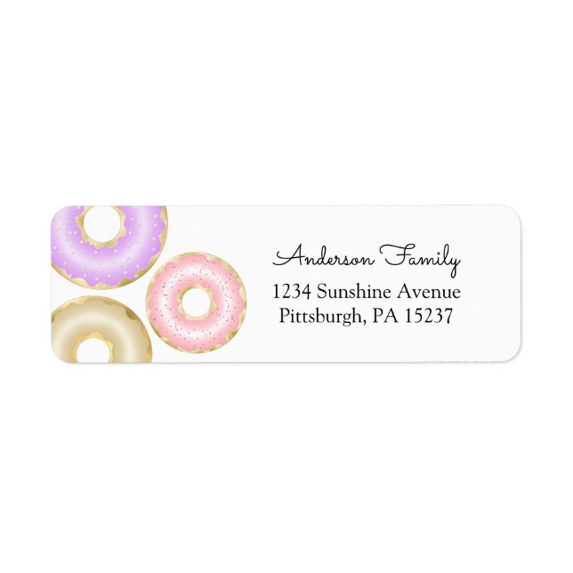 Girl Doughnut Return Address Label (Front)